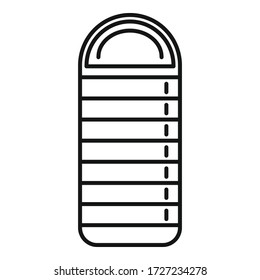 Sleeping bag icon. Outline sleeping bag vector icon for web design isolated on white background