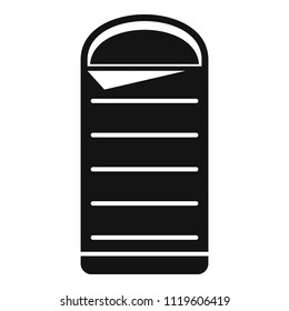 Sleeping bag icon. Simple illustration of sleeping bag vector icon for web design isolated on white background