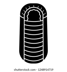 Sleeping bag icon. Simple illustration of sleeping bag vector icon for web design isolated on white background