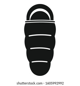 Sleeping bag icon. Simple illustration of sleeping bag vector icon for web design isolated on white background