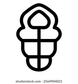 Sleeping bag icon with simple and line style