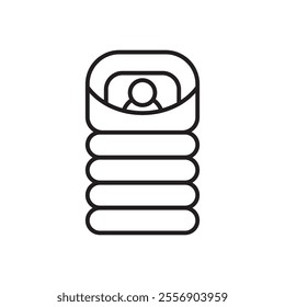 Sleeping bag icon Thin line art collection