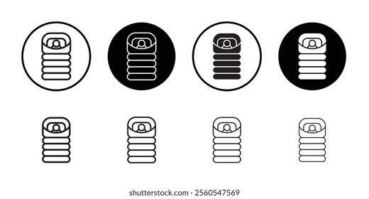 Sleeping bag icon Thin line flat illustration