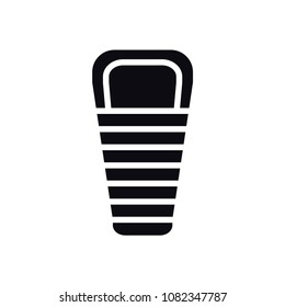 Sleeping Bag Icon. Tourist Fleabag. Camping Sign and Symbol