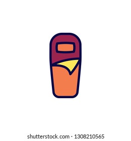 Sleeping Bag Icon Vector Illustration in Filled Style for Any Purpose