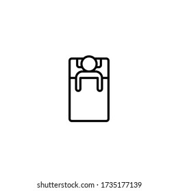 ilustración vectorial del icono del saco de dormir