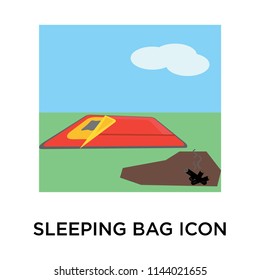 Sleeping bag icon vector isolated on white background for your web and mobile app design, Sleeping bag logo concept