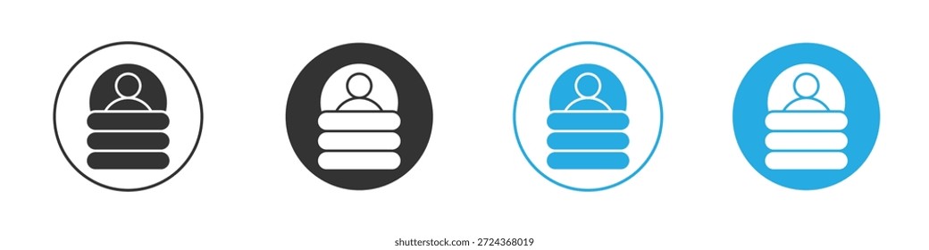 Sleeping bag icons design element. vector illustration on white background.