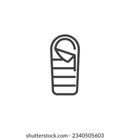 Sleeping bag line icon. linear style sign for mobile concept and web design. Camping sleeping bag outline vector icon. Symbol, logo illustration. Vector graphics