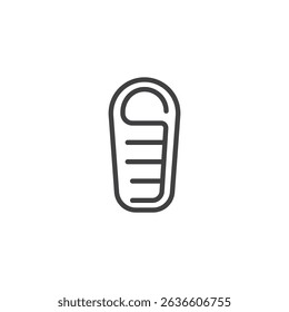 Sleeping Bag line icon. linear style sign for mobile concept and web design. Open sleeping bag outline vector icon. Symbol, logo illustration. Vector graphics