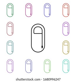Sleeping bag line multi color style icon. Simple thin line, outline vector of camping icons for ui and ux, website or mobile application