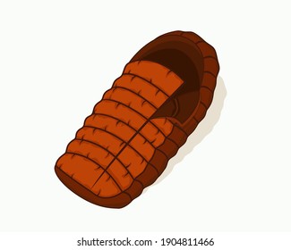 Sleeping bag mattress icon vector. Equipment camping and hiking