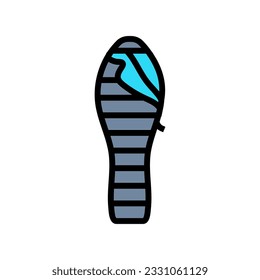 sleeping bag mountaineering adventure color icon vector. sleeping bag mountaineering adventure sign. isolated symbol illustration