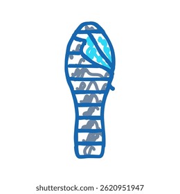 sleeping bag mountaineering adventure doodle icon sketch vector. sleeping bag mountaineering adventure sign. isolated symbol illustration
