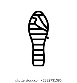 sleeping bag mountaineering adventure line icon vector. sleeping bag mountaineering adventure sign. isolated contour symbol black illustration