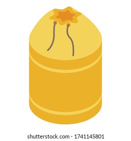 Sack-Symbol für Schlafsack. Isometrisch aus Schlafsack Sack-Vektorsymbol für Web-Design isoliert auf weißem Hintergrund