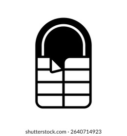 Sleeping Bag Vector for Comfortable Camping Nights. Portable bedroll illustration, nature rest concept, outdoor gear