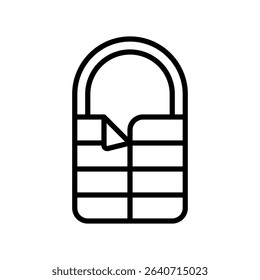 Sleeping Bag Vector for Comfortable Camping Nights. Portable bedroll illustration, nature rest concept, outdoor gear