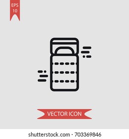 Sleeping bag vector icon illustration symbol