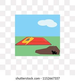 Sleeping bag vector icon isolated on transparent background, Sleeping bag logo concept