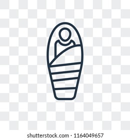 Sleeping bag vector icon isolated on transparent background, Sleeping bag logo concept