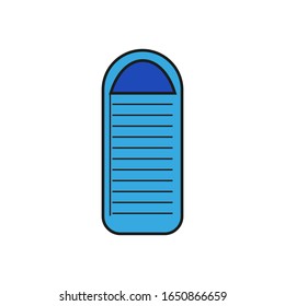 sleeping bag vector icon on white background