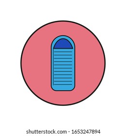 sleeping bag vector icon on white background
