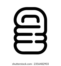 Sleeping bag Vector Icon, Outline style icon, from Adventure icons collection, isolated on white Background.