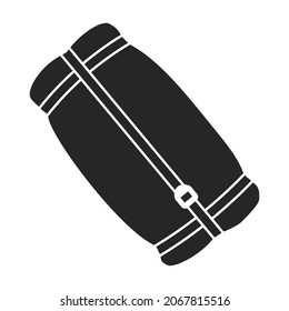 Sleeping bag vector icon.Black vector icon isolated on white background sleeping bag .