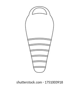 Sleeping bag vector icon.Line vector icon isolated on white background sleeping bag.