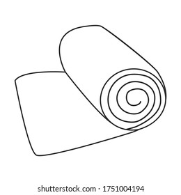 Icono vectorial de bolso de dormir.Icono vectorial de línea aislado en saco de dormir de fondo blanco.