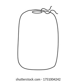Icono vectorial de bolso de dormir.Icono vectorial de línea aislado en saco de dormir de fondo blanco.