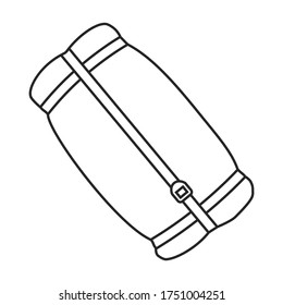 Sleeping bag vector icon.Line vector icon isolated on white background sleeping bag.