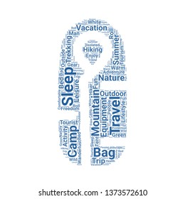 sleeping bag word cloud. tag cloud about sleeping bag