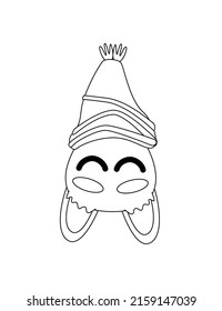 Sleeping Bat Coloring Page. Black And White Slipping Bat. Vector 