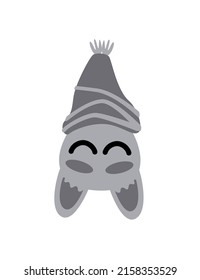 Sleeping Bat. Cute Bat. Flat, Cartoon, Vector