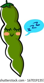 Sleeping bean, illustration, vector on white background.
