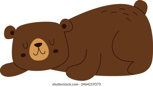 Sleeping Bear Animal Vector Illustration