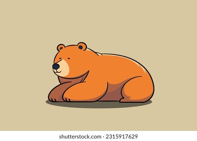 caricatura de oso dormido lindo vector