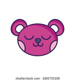 sleeping bear head, cute animal