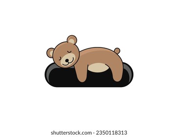 sleeping bear logo design vector