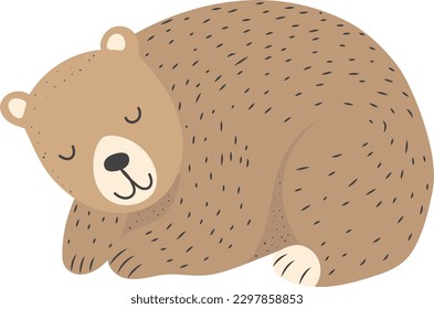 sleeping bear in scandinavian style isolated vector