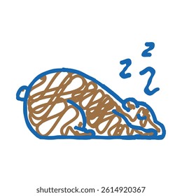 sleeping bear sleep night doodle icon sketch vector. sleeping bear sleep night sign. isolated symbol illustration