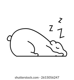 sleeping bear sleep night line icon vector. sleeping bear sleep night sign. isolated contour symbol black illustration