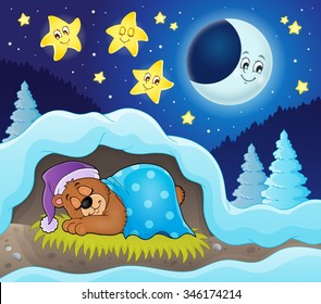 Sleeping bear theme image 3 - eps10 vector illustration.