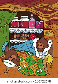 Sleeping bears. Vector illustration