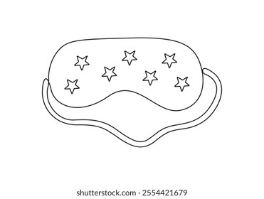 Sleeping beauty eye mask. Hand drawn line art. Doodle vector illustration