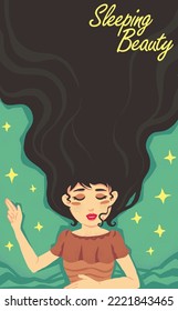 Sleeping beauty flat design illustration