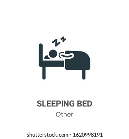 Sleeping bed glyph icon vector on white background. Flat vector sleeping bed icon symbol sign from modern other collection for mobile concept and web apps design.