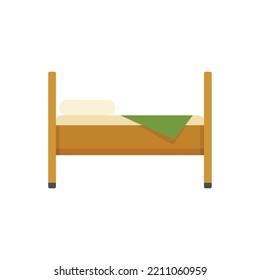 Sleeping bed icon. Flat illustration of Sleeping bed vector icon isolated on white background